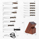 15 Pieces Stainless Steel Knife Block Set With Ergonomic Handle