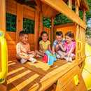 Boulder Station Wooden Swing Set / Playset With Tube Slide - Yellow