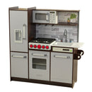 Uptown Elite Espresso Wooden Play Kitchen With Lights, Sounds and Working Ice Maker