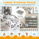 4-Tier Kids Bookshelf and Toy Storage Rack With 8 Toy Organizer Bins-Grey