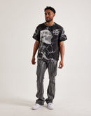 Kilogram Centric Moto Stacked Flare Jeans