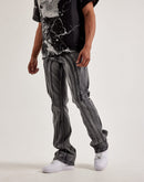 Kilogram Centric Moto Stacked Flare Jeans