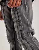 Kilogram Centric Moto Stacked Flare Jeans
