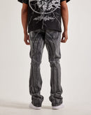 Kilogram Centric Moto Stacked Flare Jeans