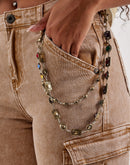 Kilogram Stacked Cargo Pocket Gemstone Denim Jeans