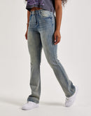 Kilogram Rhinestone Stacked Denim Jeans