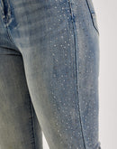 Kilogram Rhinestone Stacked Denim Jeans