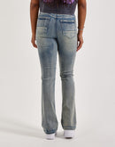 Kilogram Rhinestone Stacked Denim Jeans