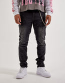 Kilogram Slim Chain Cross Patch Denim Jeans