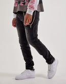 Kilogram Slim Chain Cross Patch Denim Jeans
