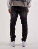 Kilogram Slim Chain Cross Patch Denim Jeans