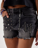 Kilogram Cross Denim Shorts