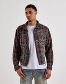KINDRED CLOTHING Studded Plaid Cropped Shirt Jacket