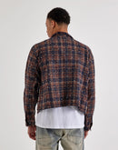 KINDRED CLOTHING Studded Plaid Cropped Shirt Jacket