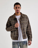 KINDRED CLOTHING Studded Plaid Cropped Shirt Jacket