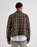 KINDRED CLOTHING Studded Plaid Cropped Shirt Jacket