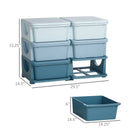 Qaba Kids Toy Storage Organizer with 6 Drawers - Blue