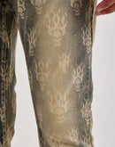 Kloud 9 Skull Flame Laser-Print Slim Denim Jeans