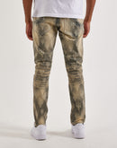 Kloud 9 Skull Flame Laser-Print Slim Denim Jeans