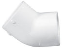 Lasco Elbow, 3" Slip White PVC Schedule 40 45 Degree | 417-030