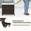 Laundry Hamper With Wheels and Lid-Brown