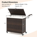 Laundry Hamper With Wheels and Lid-Brown