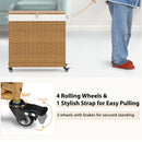 Laundry Hamper With Wheels and Lid-Natural