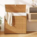 Laundry Hamper With Wheels and Lid-Natural