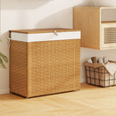Laundry Hamper With Wheels and Lid-Natural