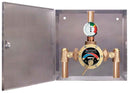 Leonard LF Multiple Drench or Combination Emergency Shower Thermostatic Mixing Valve w/ Exposed Stainless Steel Cabinet Assembly, 40 GPM -TM-5100-LF-ESS