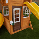 Castlewood Wooden Swing Set / Playset With Clubhouse, Mailbox, Slide and Play Kitchen - Yellow