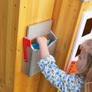 Modern Outdoor Wooden Playhouse With Picnic Table, Mailbox and Outdoor Grill - Natural