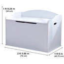 Austin Wooden Toy Box/Bench With Safety Hinged Lid - White