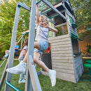 River Canyon Wooden Swing Set / Playset With Slide, Glider and Monkey Bars - Gray