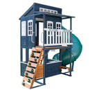 Cozy Escape Wooden Outdoor Two-Story Playhouse - Navy