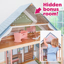 Charlotte Classic Wooden Dollhouse With 15-Piece Accessories