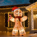 8ft Christmas Inflatable Gingerbread Man with a Candy Cane