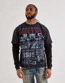 Majestik Jesus Is King Long-Sleeve Twofer Shirt