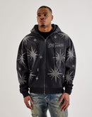 Majestik Star Full-Zip Rhinestone Fleece Hoodie