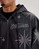 Majestik Star Full-Zip Rhinestone Fleece Hoodie