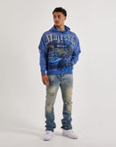 Majestik Live Free Or Die Hard Rhinestone Fleece Hoodie