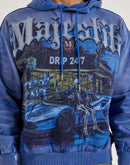 Majestik Live Free Or Die Hard Rhinestone Fleece Hoodie
