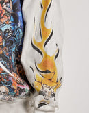 Majestik Floral Skull Rhinestone Fleece Hoodie