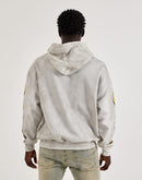 Majestik Floral Skull Rhinestone Fleece Hoodie