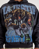 Majestik Bear Football Rhinestone Fleece Hoodie