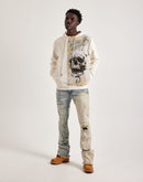 Majestik Skull Head Tapestry Mix Hoodie