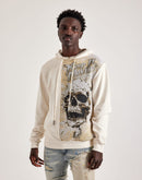 Majestik Skull Head Tapestry Mix Hoodie