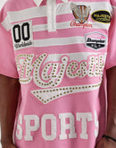 Majestik Rhinestone Sport Polo Shirt