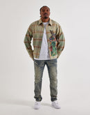Majestik Eagle Allover Rhinestone Flannel Shirt