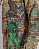 Majestik Eagle Allover Rhinestone Flannel Shirt